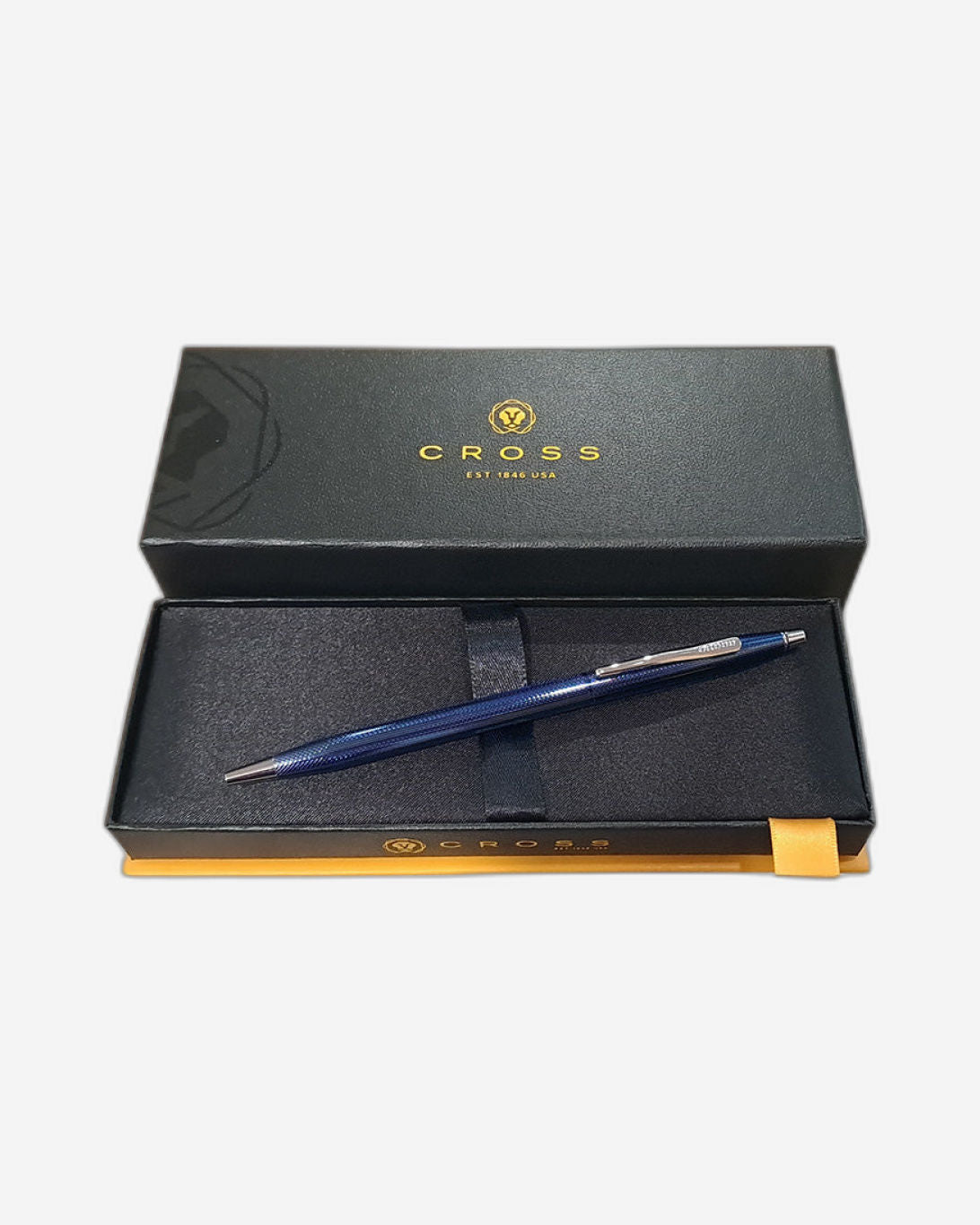 Cross Classic Century® Polished Translucent Cobalt Blue Engraved Diamond Pattern With Polished Chrome Appointments Ballpoint Pen - AT0082-169