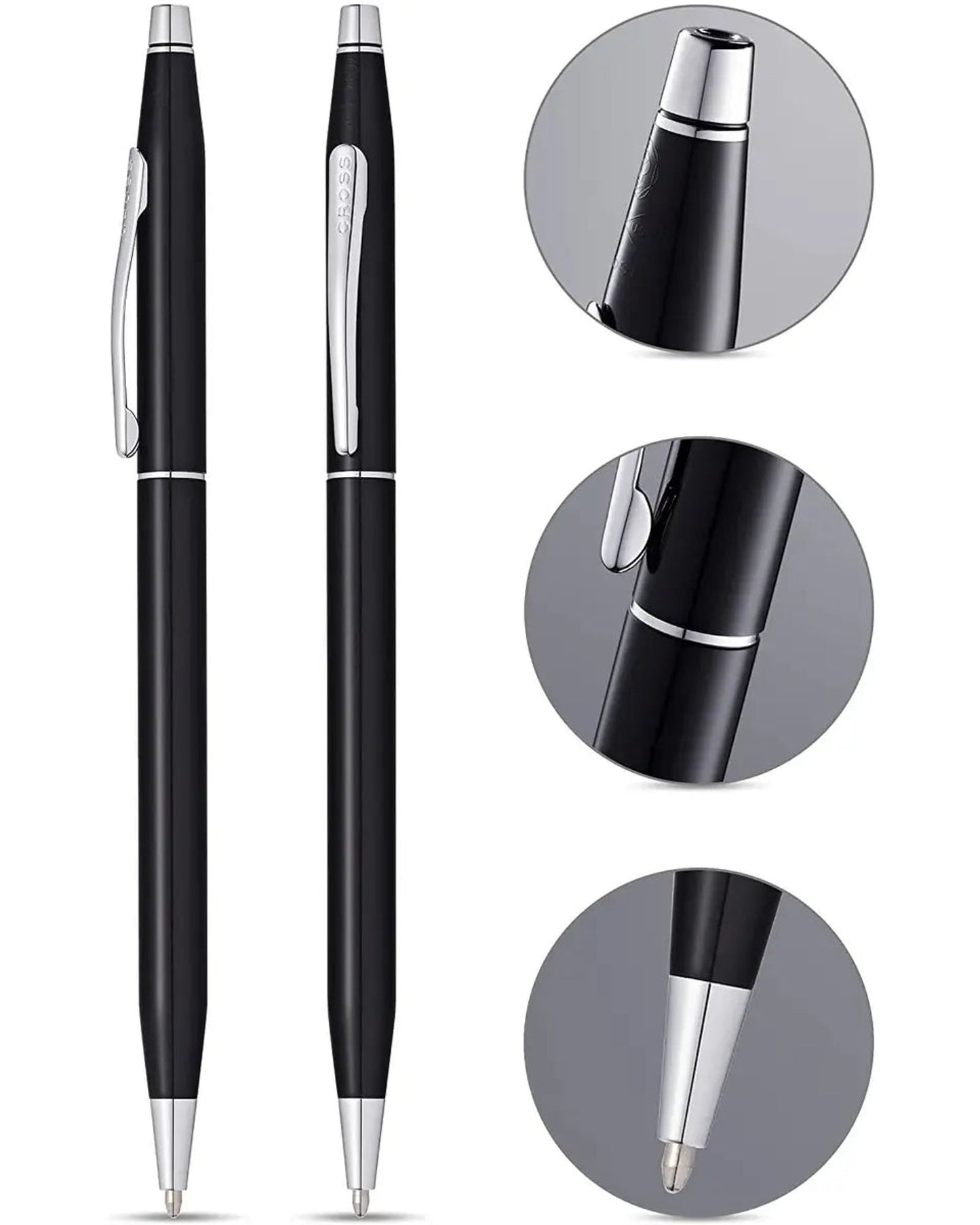Cross Classic Century® Black Lacquer With Polished Chrome Appointments Ballpoint Pen - AT0082-77
