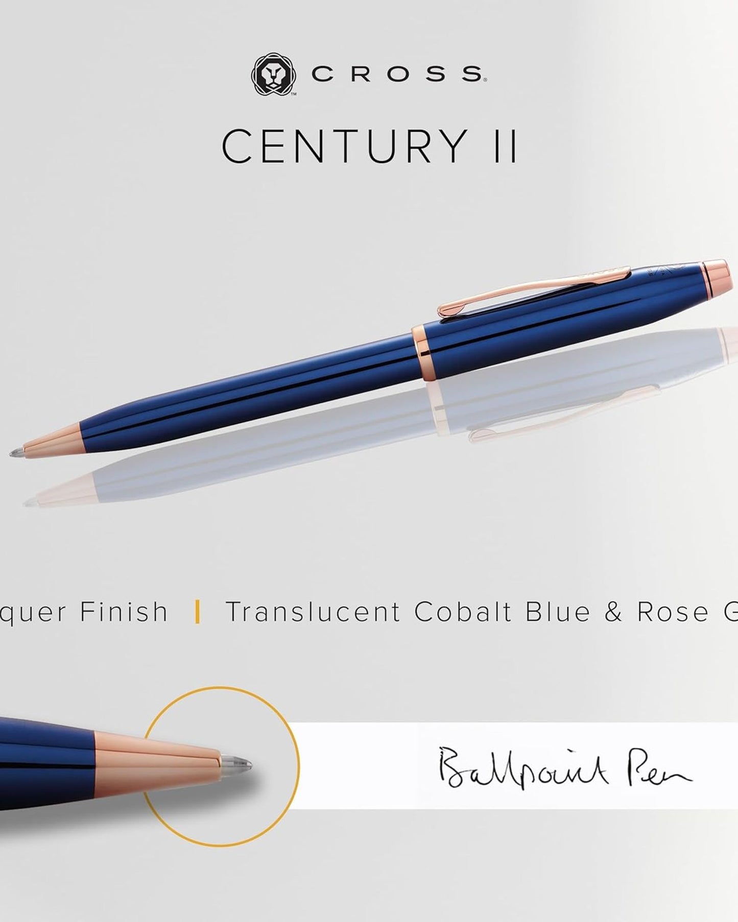 Cross Century® Ii Translucent Cobalt Blue Lacquer With Rose Gold Appointments Ballpoint Pen- AT0082WG-138