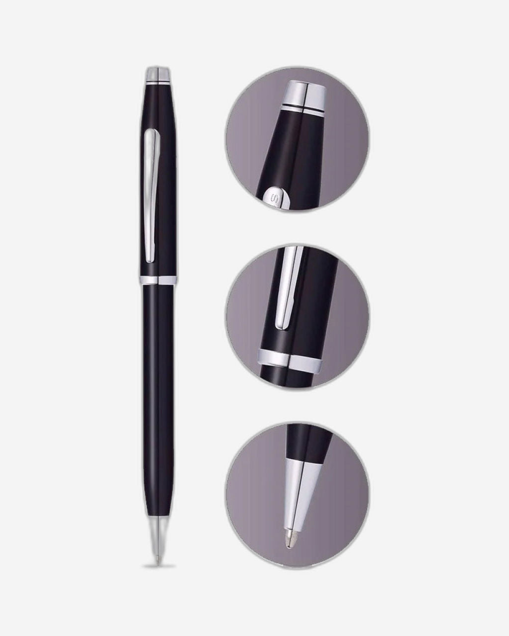 Cross Century® Ii Black Lacquer With Chrome Plated Appointments Ballpoint Pen - AT0082WG-157