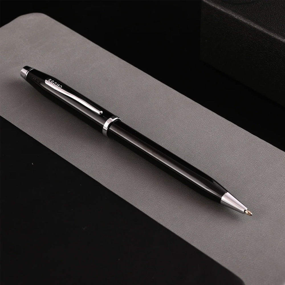 Cross Century® Ii Black Lacquer With Chrome Plated Appointments Ballpoint Pen - AT0082WG-157