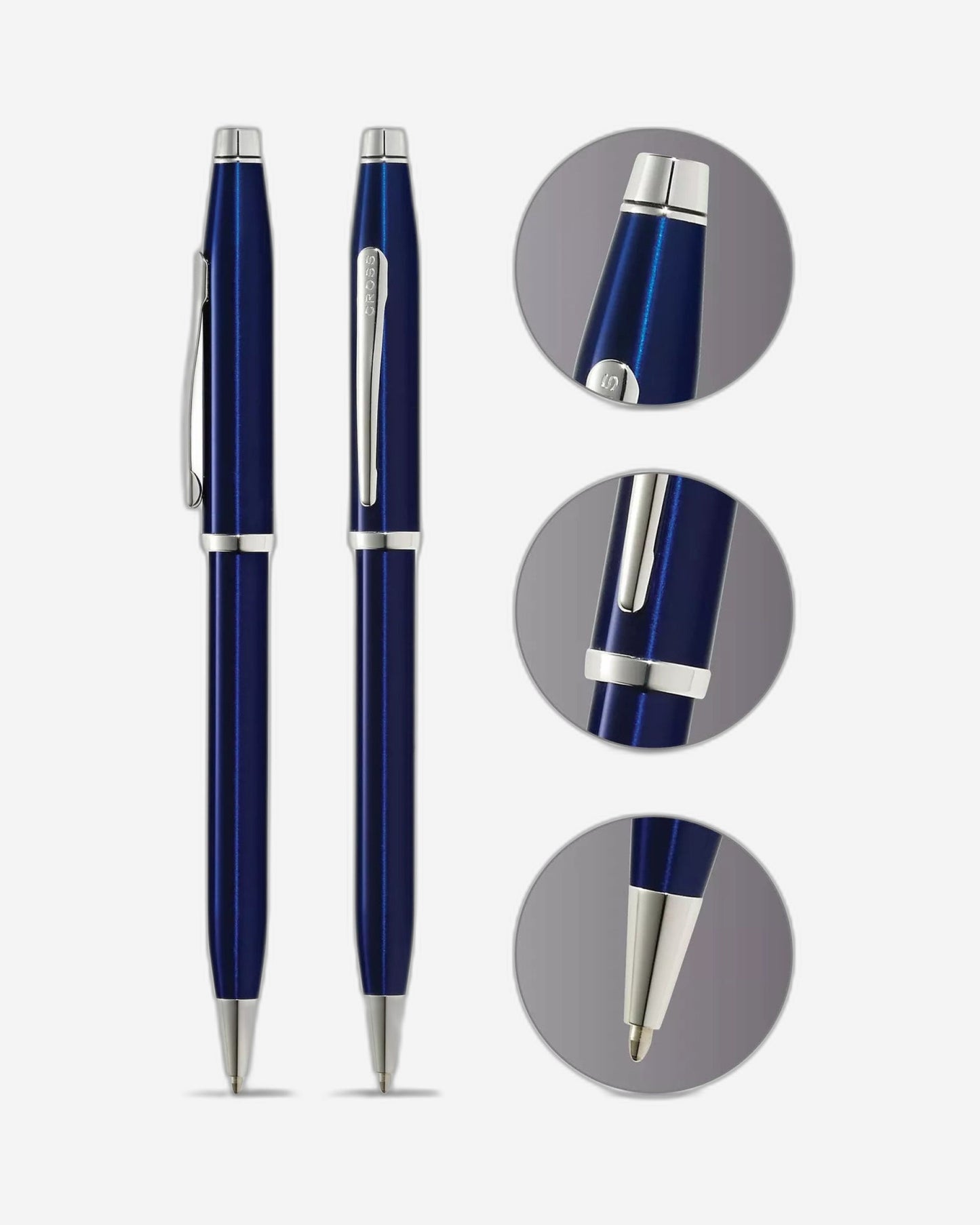 Cross Century® Ii Translucent Blue Lacquer With Chrome Plated Appointments Ballpoint Pen - AT0082WG-158