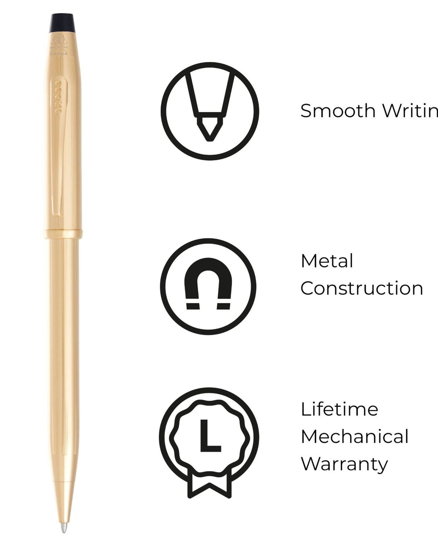 Cross Century® Ii 23Kt Gold Plate With 23Kt Gold-Plated Appointments Ballpoint Pen - AT0082WG-161