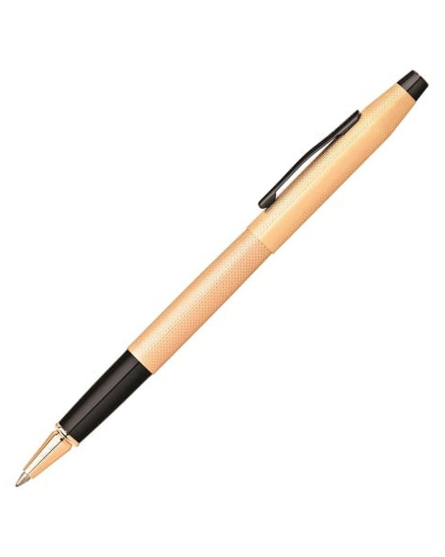 Cross Classic Century®  Brushed Rose-Gold Pvd With Engraved Engine-Turned Diamond-Pattern Finish With Black Pvd Appointments Selectip® Rollerball Pen