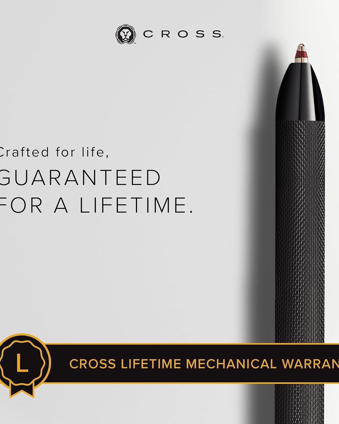 Cross Tech3+ Multi Function Pen. Brushed Black With Engraved Engine-Turned Diamond-Pattern Finish With Black Pvd Appointments, 0.5Mm Lead And Optional Stylus. - AT0090-19