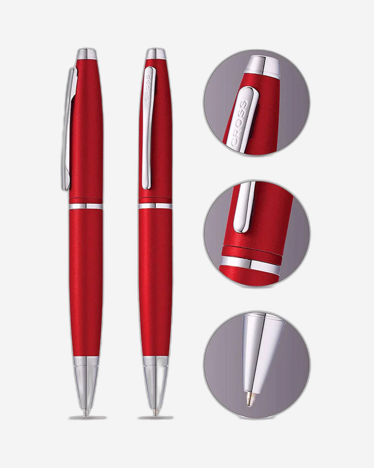 Cross Calais™ Matte Metallic Crimson With Polished Chrome Appointments Ballpoint Pen - AT0112-19
