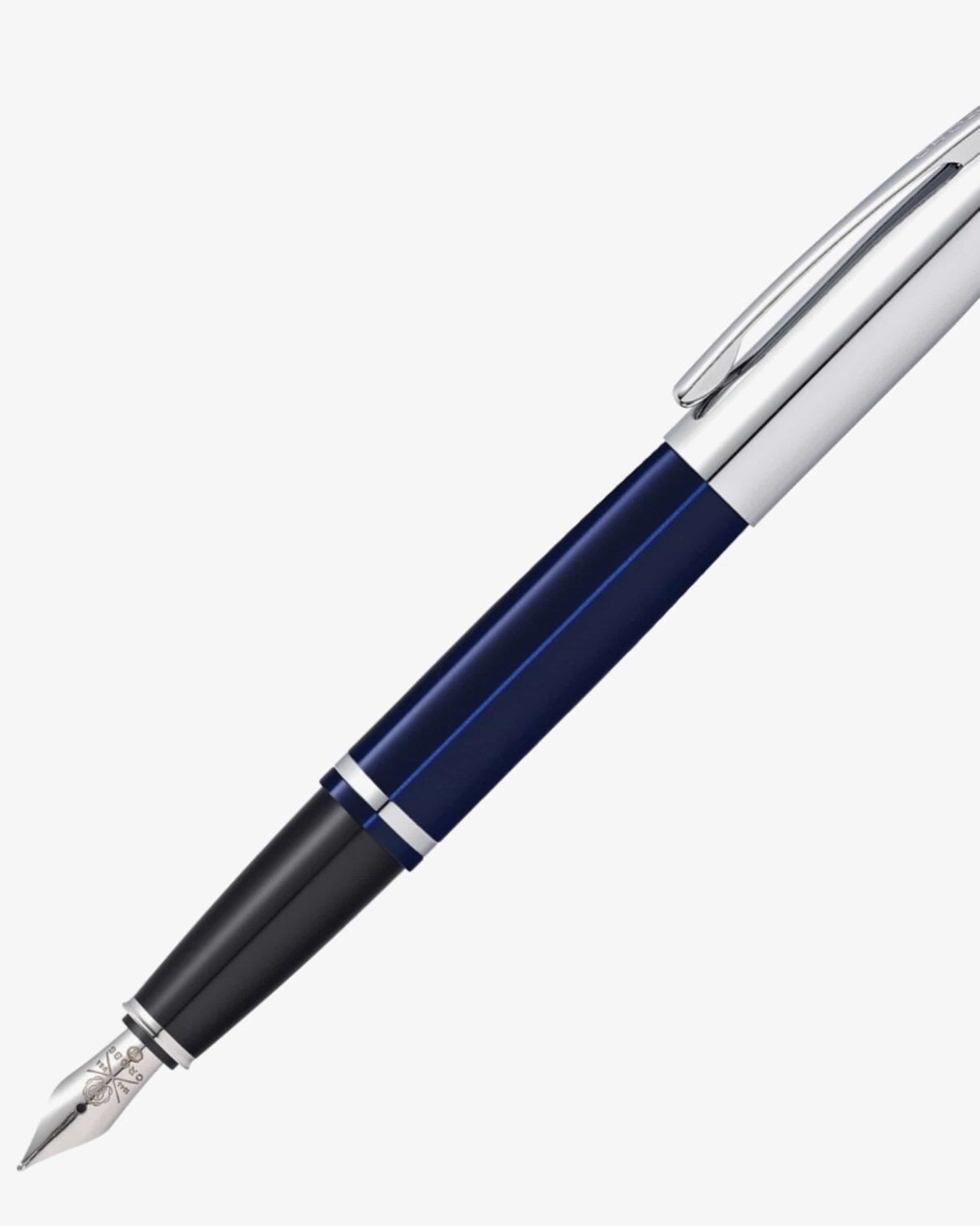 Cross Calais™ Chrome/Blue Lacquer Chrome Appointments Fountain Pen