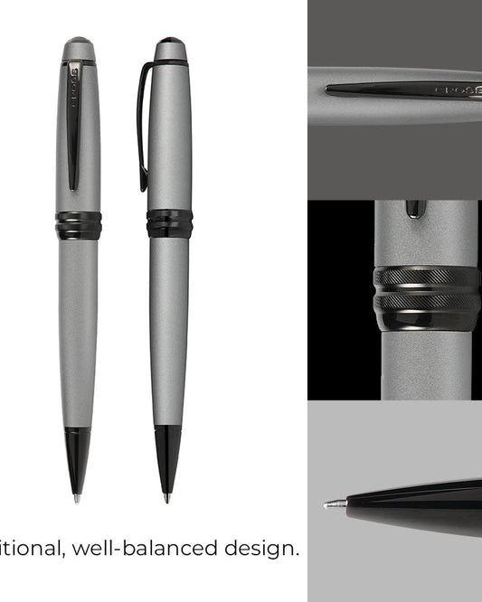 Cross Bailey™ Matte Gray Lacquer With Polished Black Pvd Appointments Ballpoint Pen -  AT0452-20