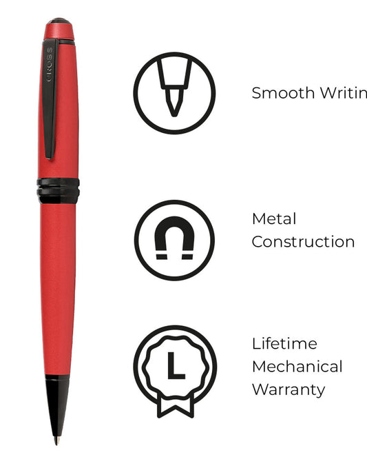 Cross Bailey™ Matte Red Lacquer With Polished Black Pvd Appointments Ballpoint Pen - AT0452-21