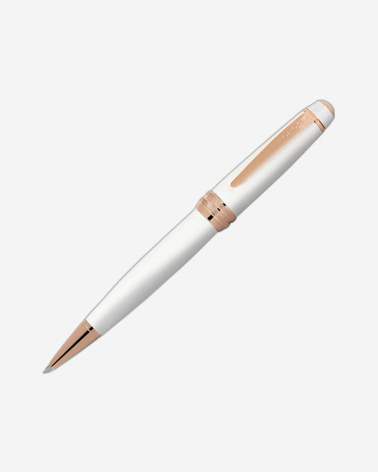 Cross Bailey™ Pearlescent White Lacquer Ballpoint Pen With Rose Gold Appointments - AT0452-22