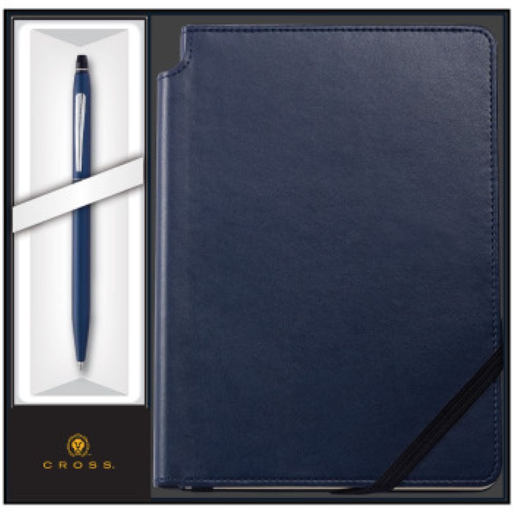 Cross Click Black Lacquer Ballpoint Pen & Midnight Blue Journal AT0622-121/2M
