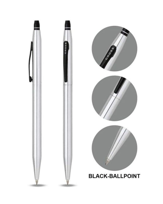 Cross Click™ Chrome with Black Appointments Selectip® Rollerball Pen CHROME AT0625-1