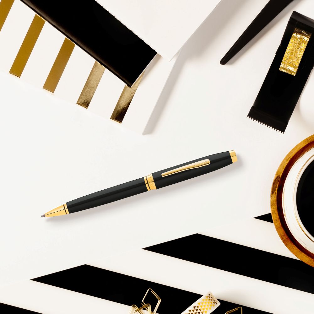 Cross Coventry Black Lacquer with Gold-Tone Ballpoint Pen AT0662-11