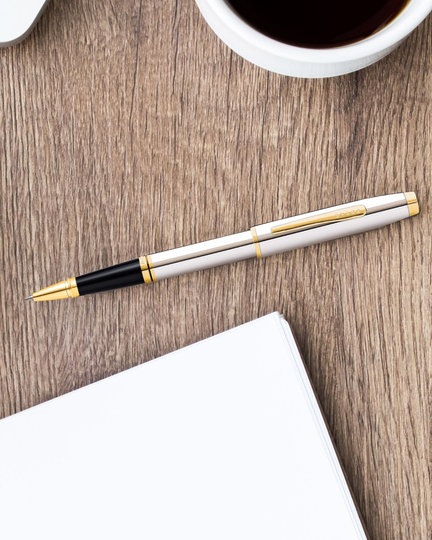 Cross Coventry Polished Chrome With Gold Tone Rollerball Pen