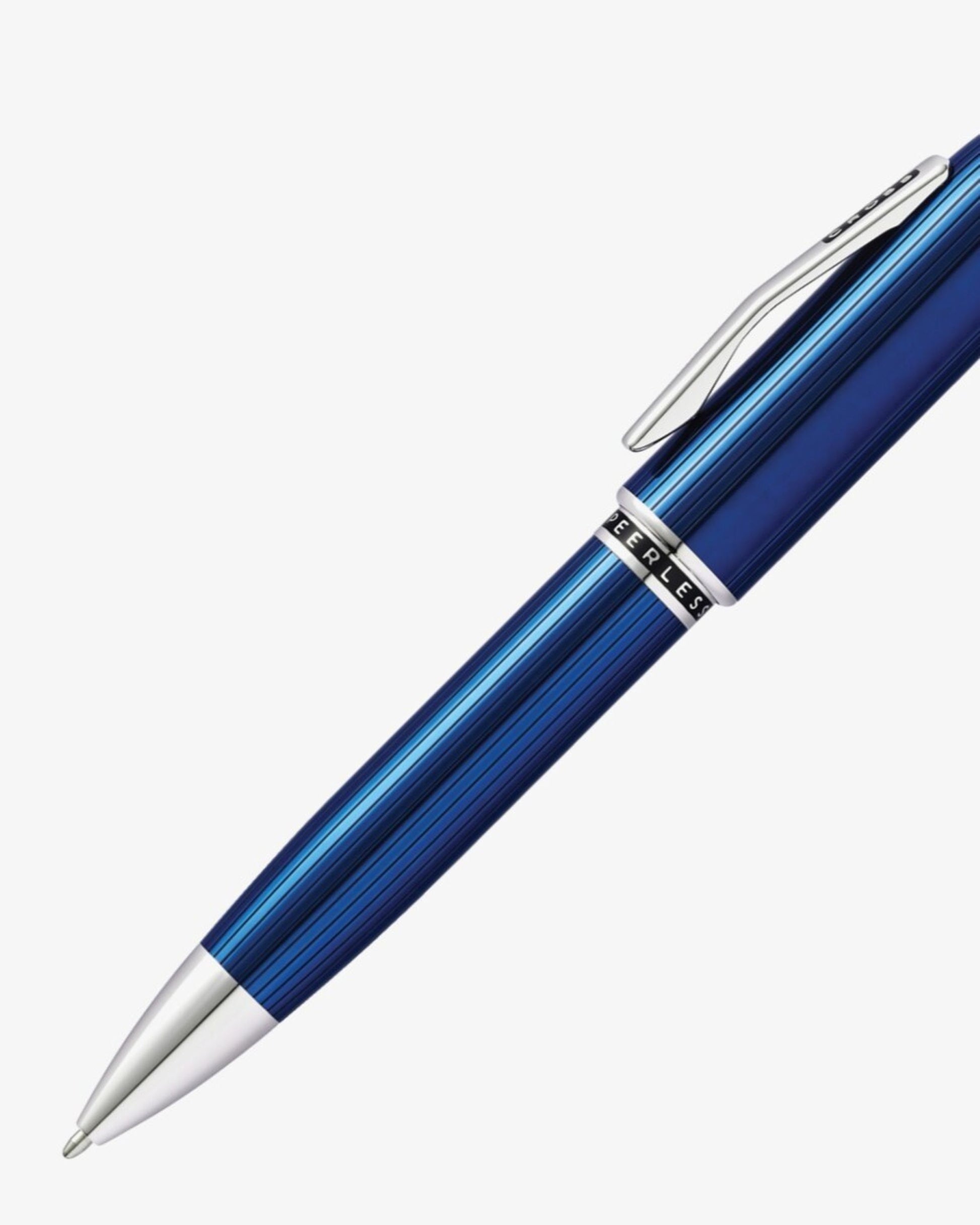 Cross Peerless 125 Translucent Quartz Blue Engraved Lacquer With Platinum-Plated Appointments Ballpoint Pen