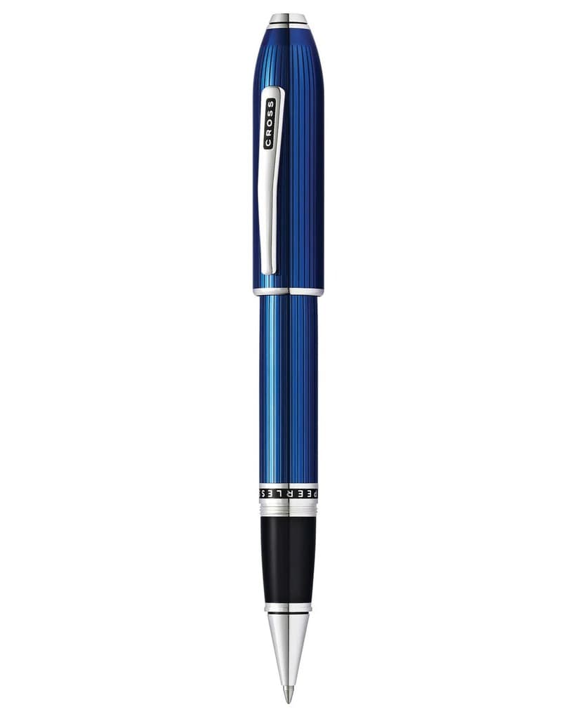 Cross Peerless 125 Translucent Quartz Blue Engraved Lacquer Rollerball Pen