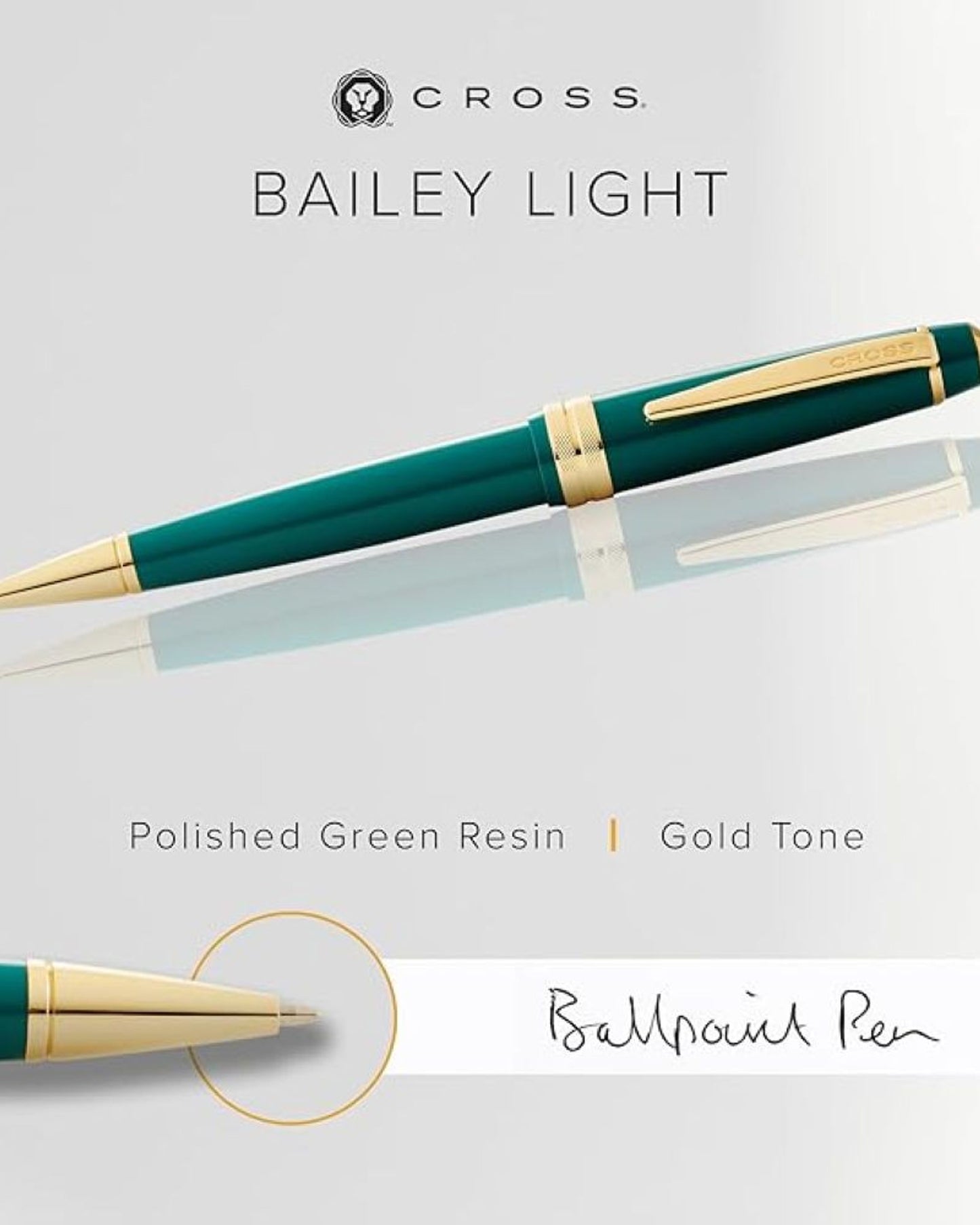 Cross Bailey Light™ Polished Green Resin and Gold Tone Ballpoint Pen AT0742-12