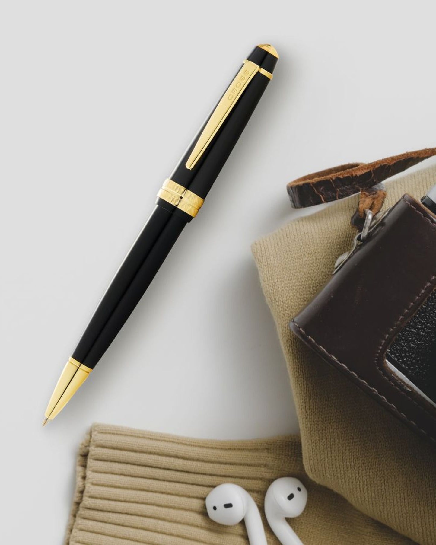 Cross Bailey Light™ Polished Black Resin and Gold Tone Ballpoint Pen AT0742-9