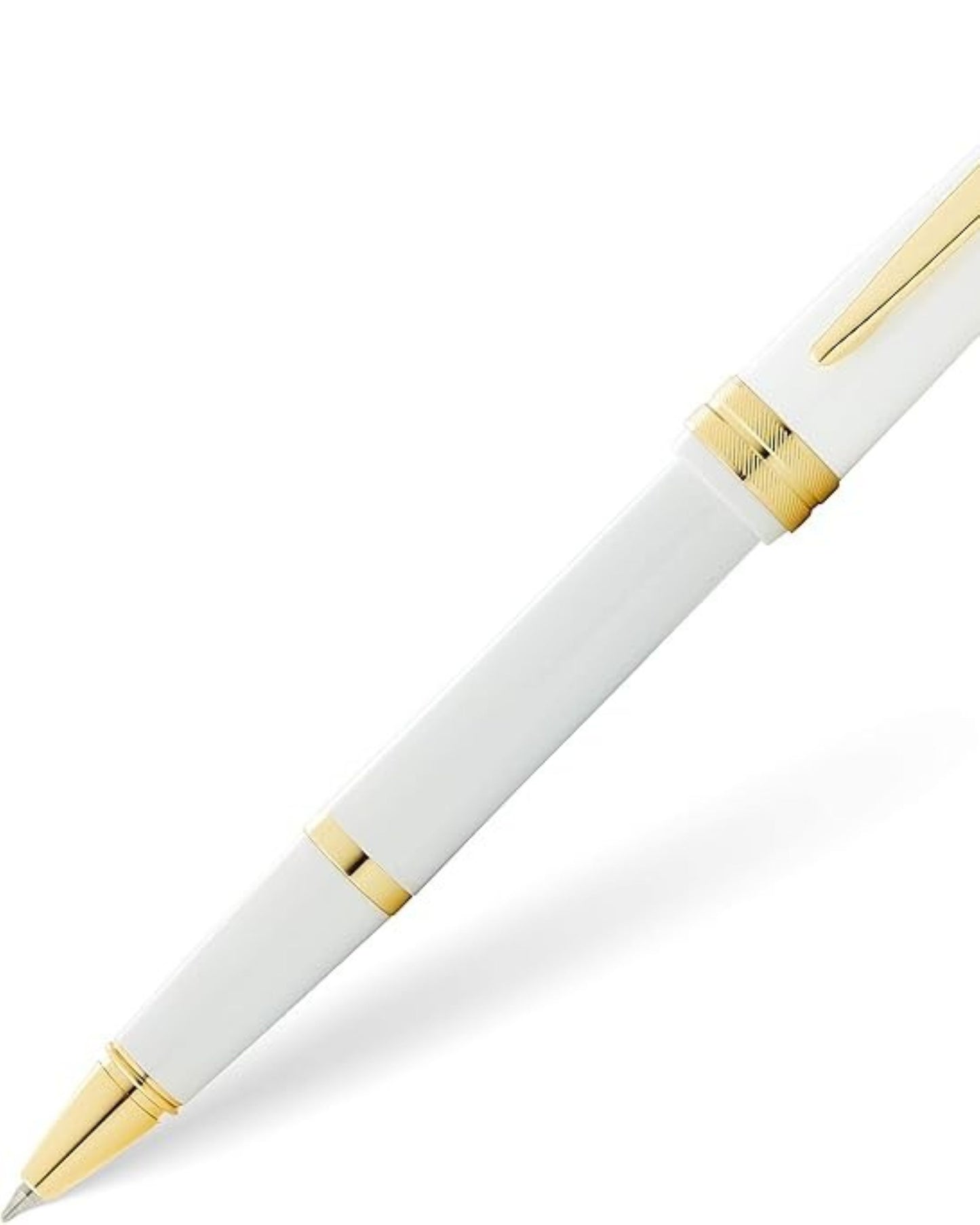 Cross Bailey Light™ Polished White Resin And Gold Tone Fine-Tip Rollerball Pen 