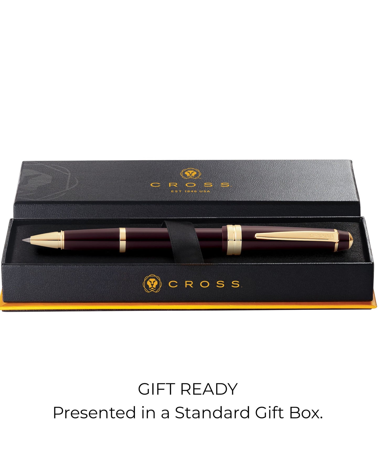 Cross Bailey Light™ Polished Burgundy Resin And Gold Tone Fine-Tip Rollerball Pen