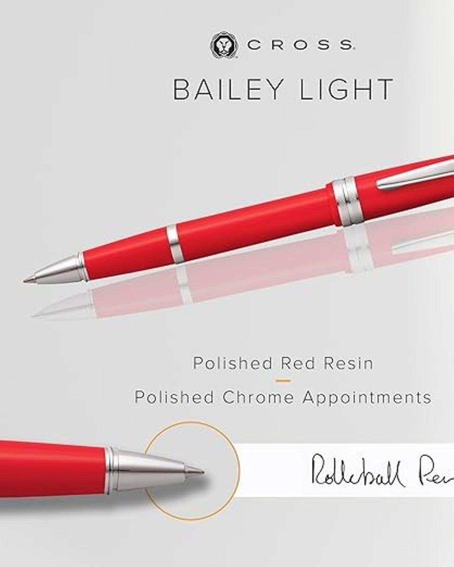 Cross Bailey Light™ Polished Red Resin Fine-Tip Rollerball Pen