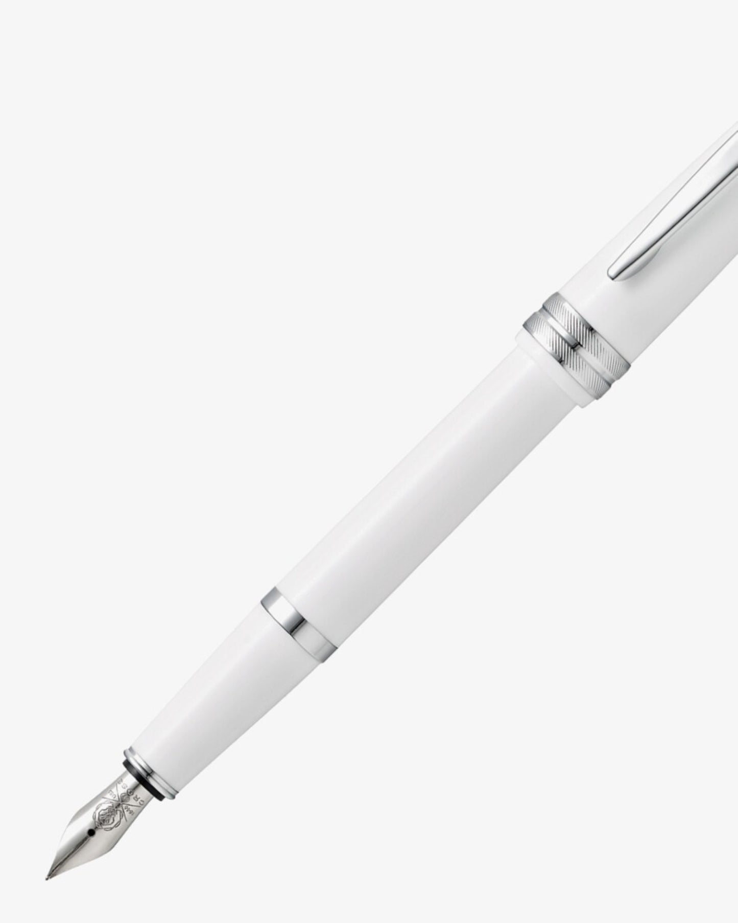 Cross Bailey Light™ Polished White Resin With Polished Chrome Appointments And Fine Nib Fountain Pen