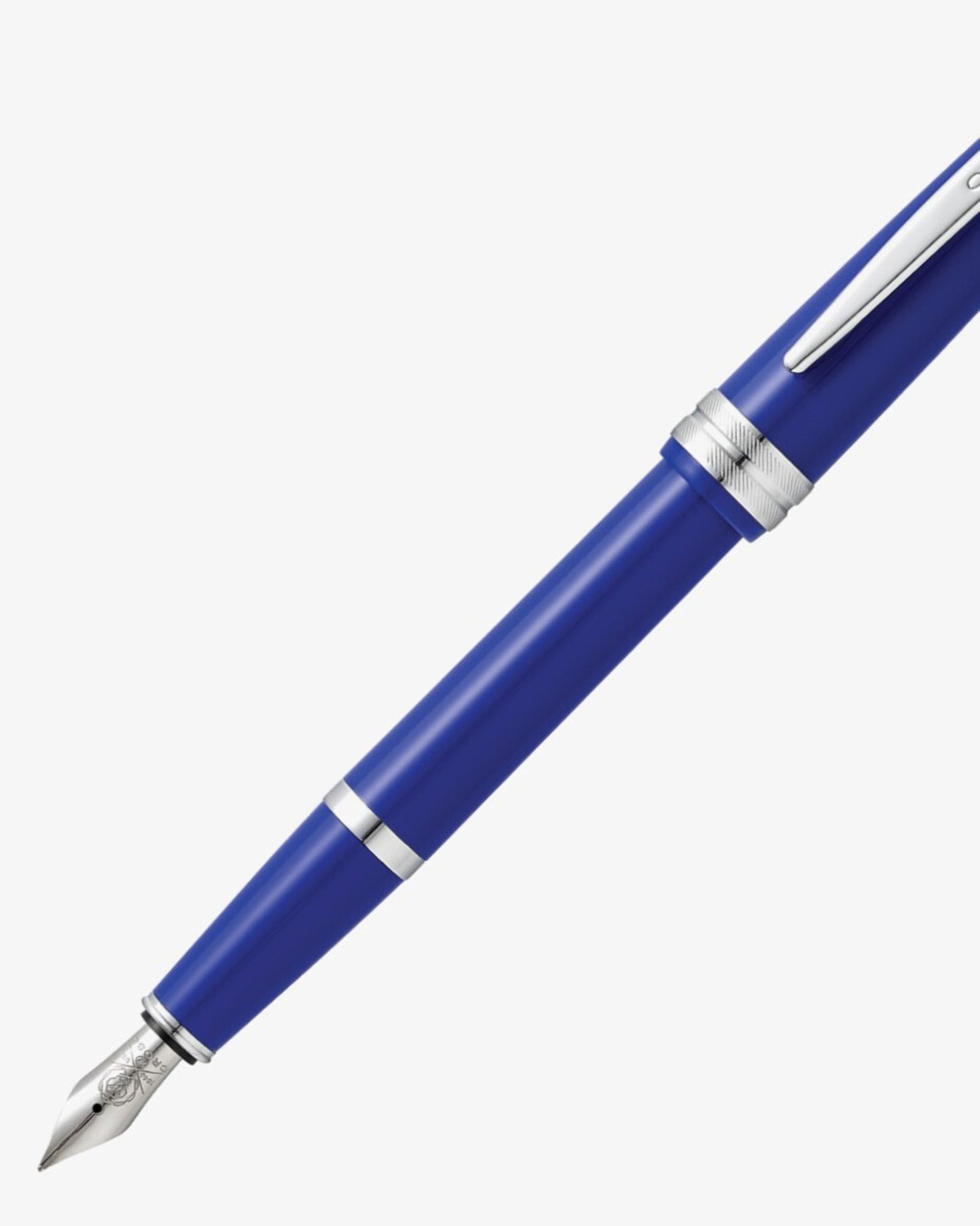 Cross Bailey Light™ Polished Blue Resin With Polished Chrome Appointments And Medium Nib Fountain Pen