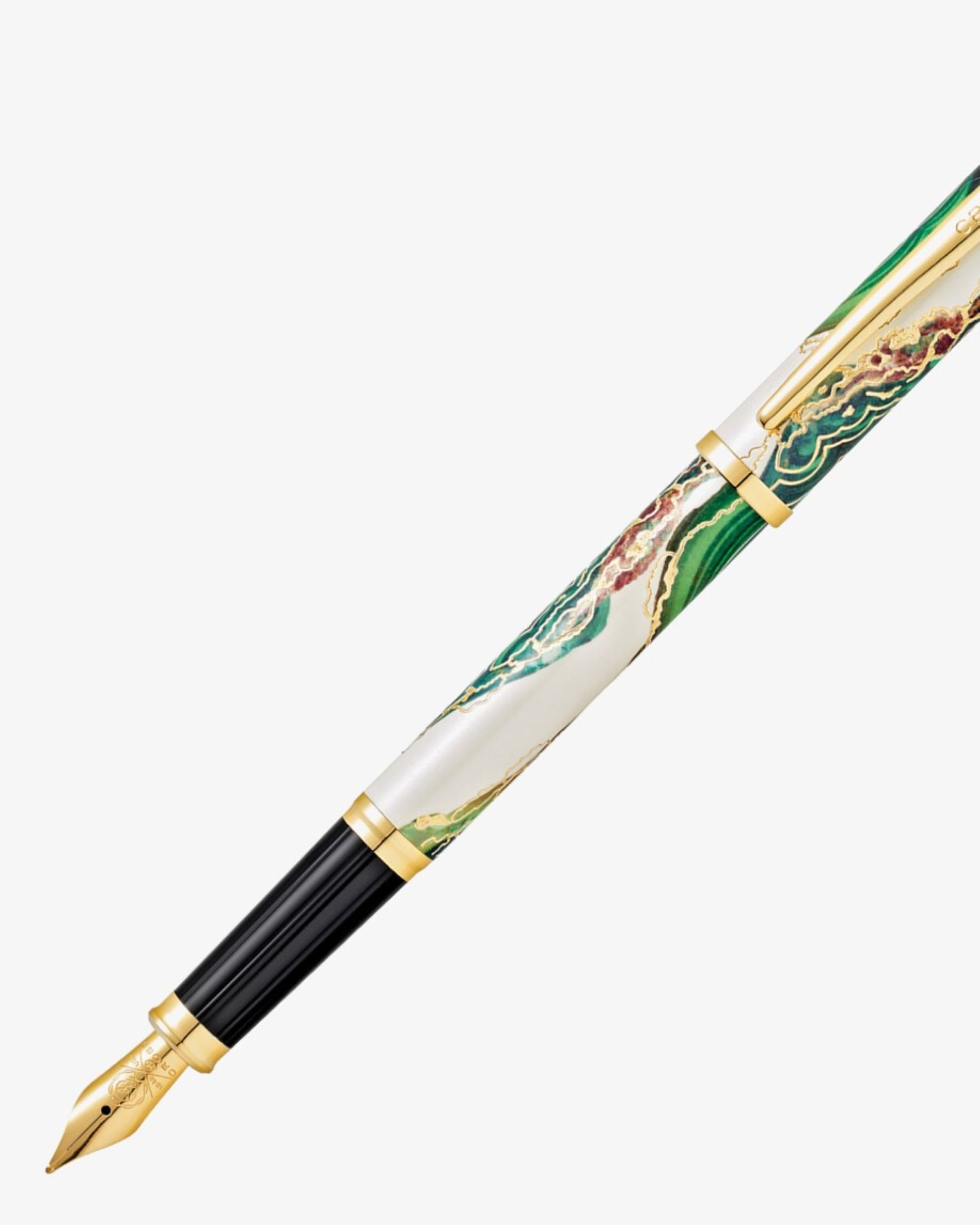 Cross Wanderlust Borneo With Gold-Plated Engravings And Appointments With A 23Kt Gold-Plated Stainless Steel Medium Nib Fountain Pen