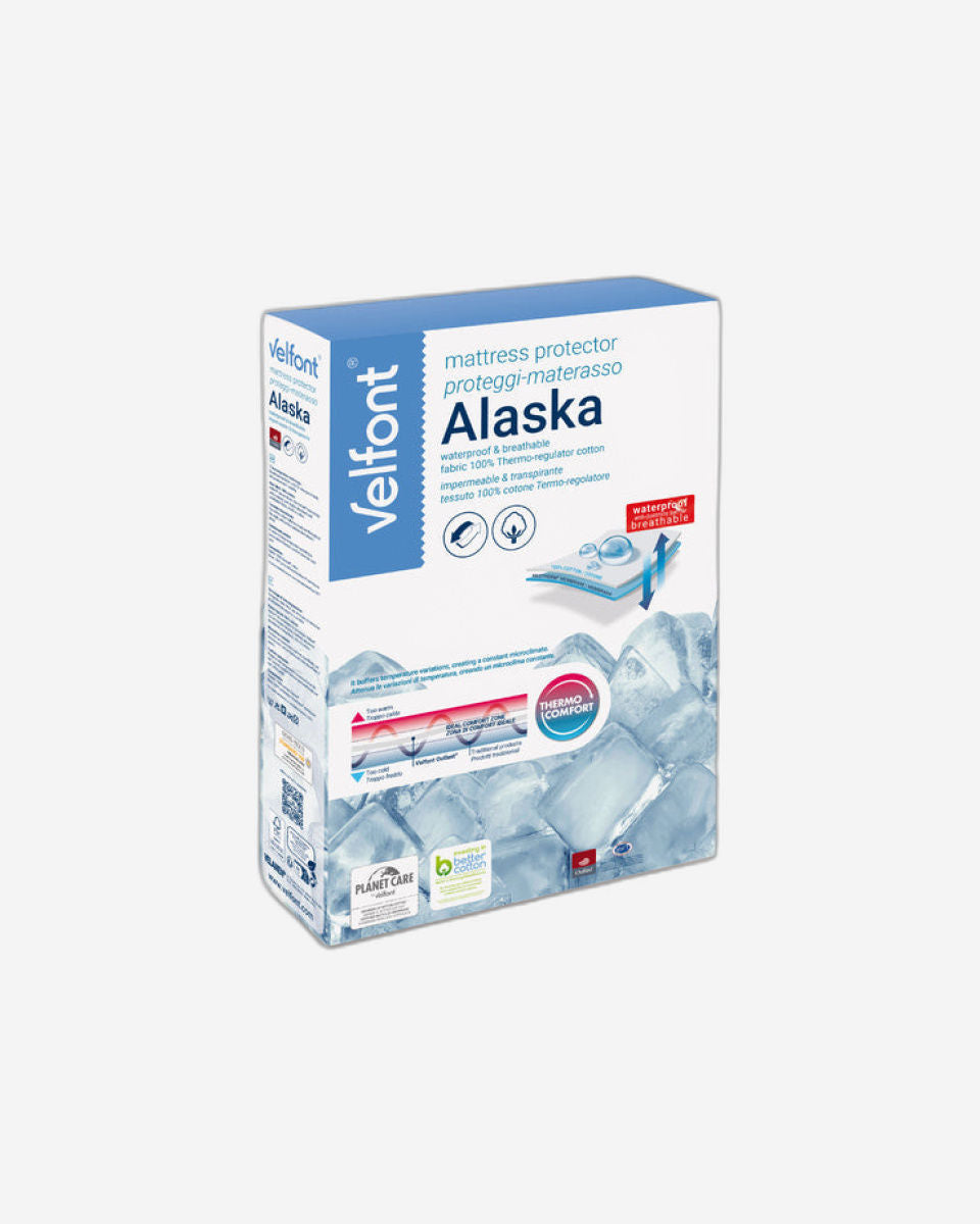 Velfont "Alaska" 100% Thermo-regulating Mattress Protector in White