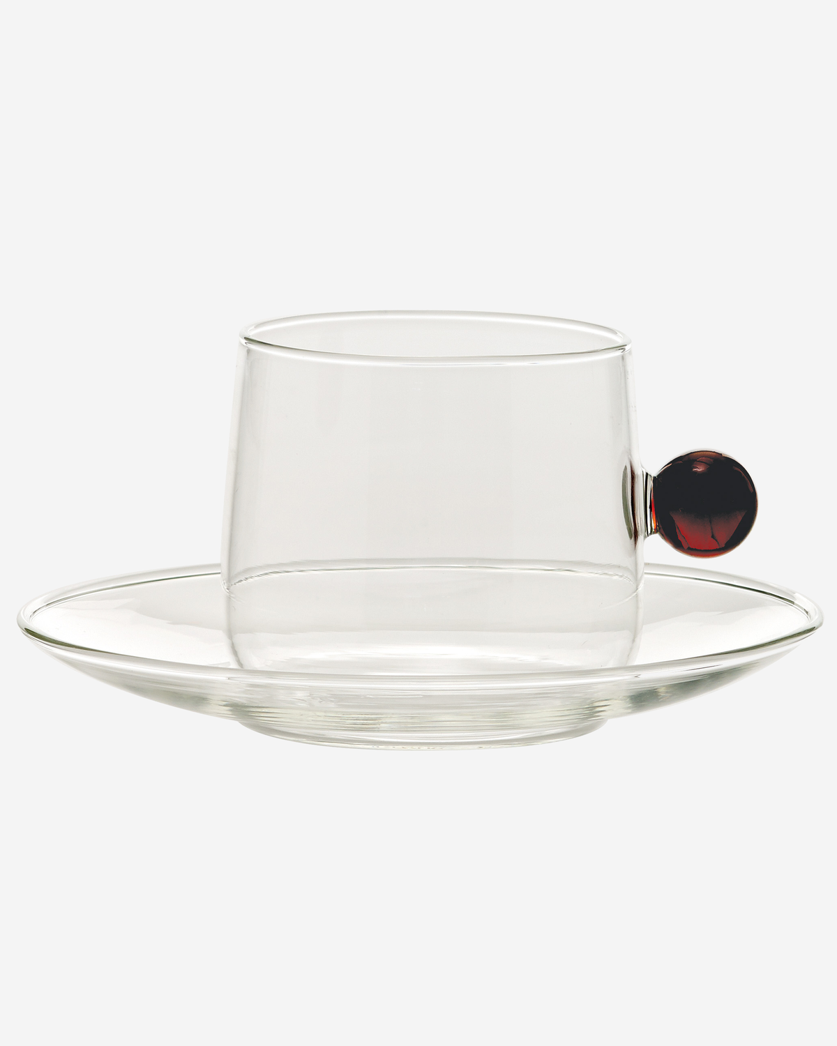 Zafferano Bilia Tea Cup Transparent Ball Clear + Saucer