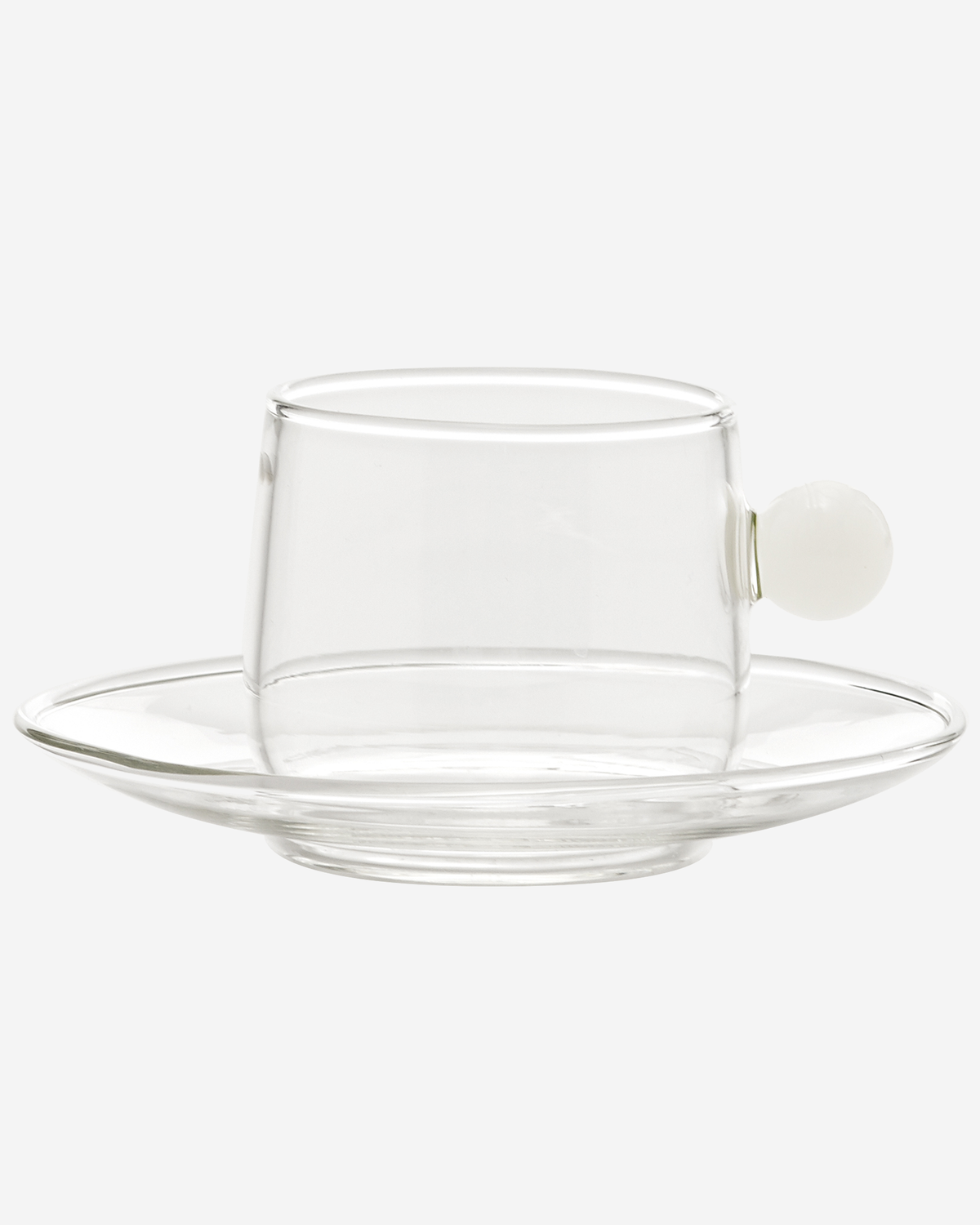Bilia Coffee Cup Transparent Ball Clear Set 2 + Saucer
