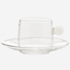 Zafferano Bilia Coffee Cup Transparent Ball Clear Set 2 + Saucer