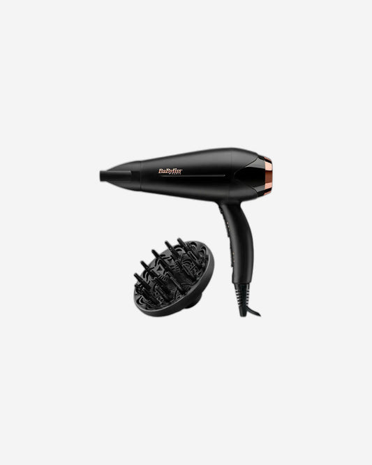 BaByliss DC Motor Hair Dryer, 2200W 3 Heat & 2 Speed Settings With Cool Shot Button, Ionic Technology For Frizz Free Hair, Comfortable Lightweight Black Design With Diffuser, D570SDE (Black)