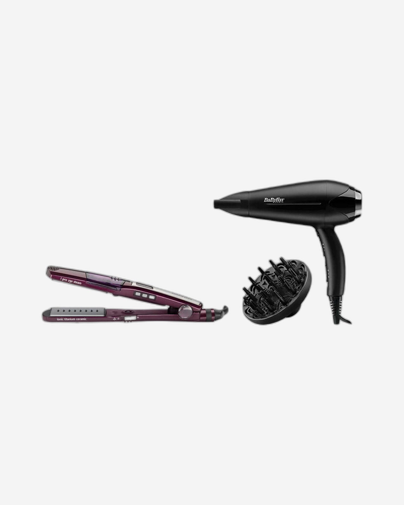 BaByliss I-Pro 230 Steam Hair Straightener + Hair Dryer