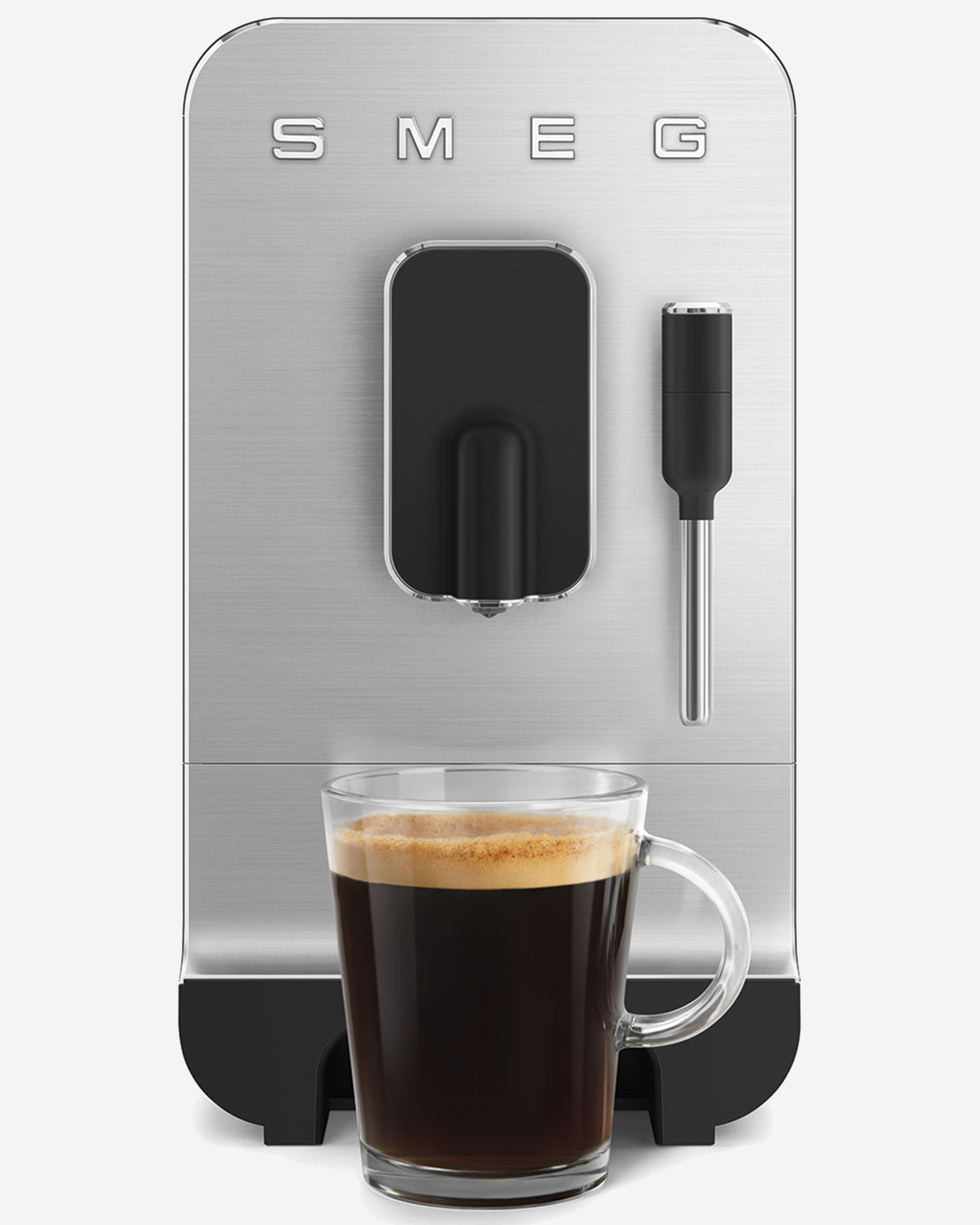 SMEG Bean to Cup Coffee Machine with Milk Frother & Double Drip Tray - BCC12BLMUK