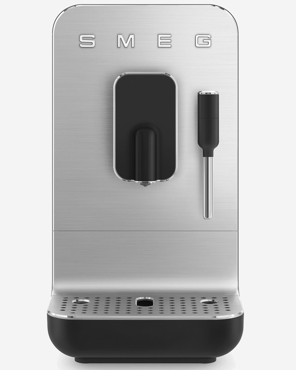 SMEG Bean to Cup Coffee Machine with Milk Frother & Double Drip Tray - BCC12BLMUK
