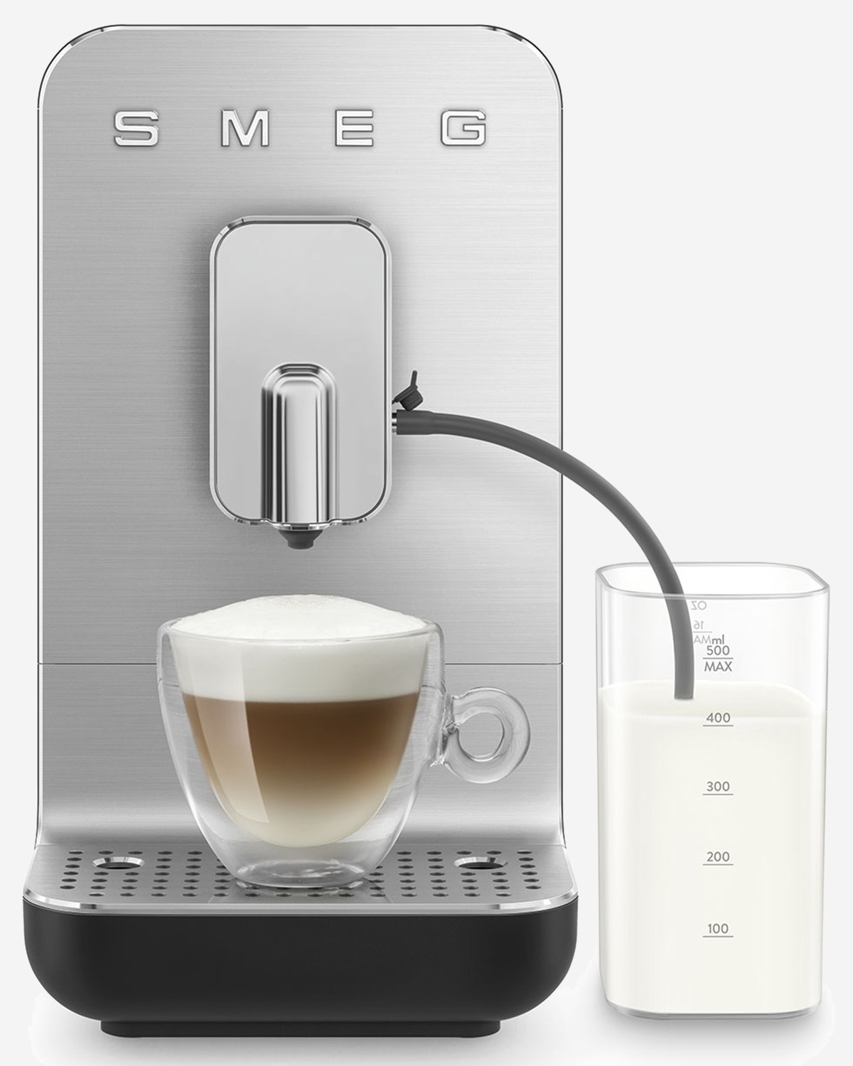 SMEG BCC Coffee Machine with Milk System Black Matt Medium - BCC13BLMUK
