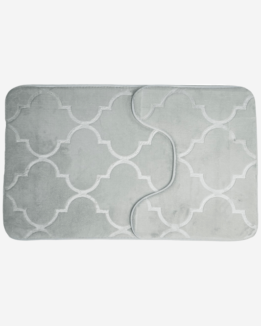 Cuisine Art Memory Foam Bath Mat Set 2 pcs 50×80 cm Grey + Contour