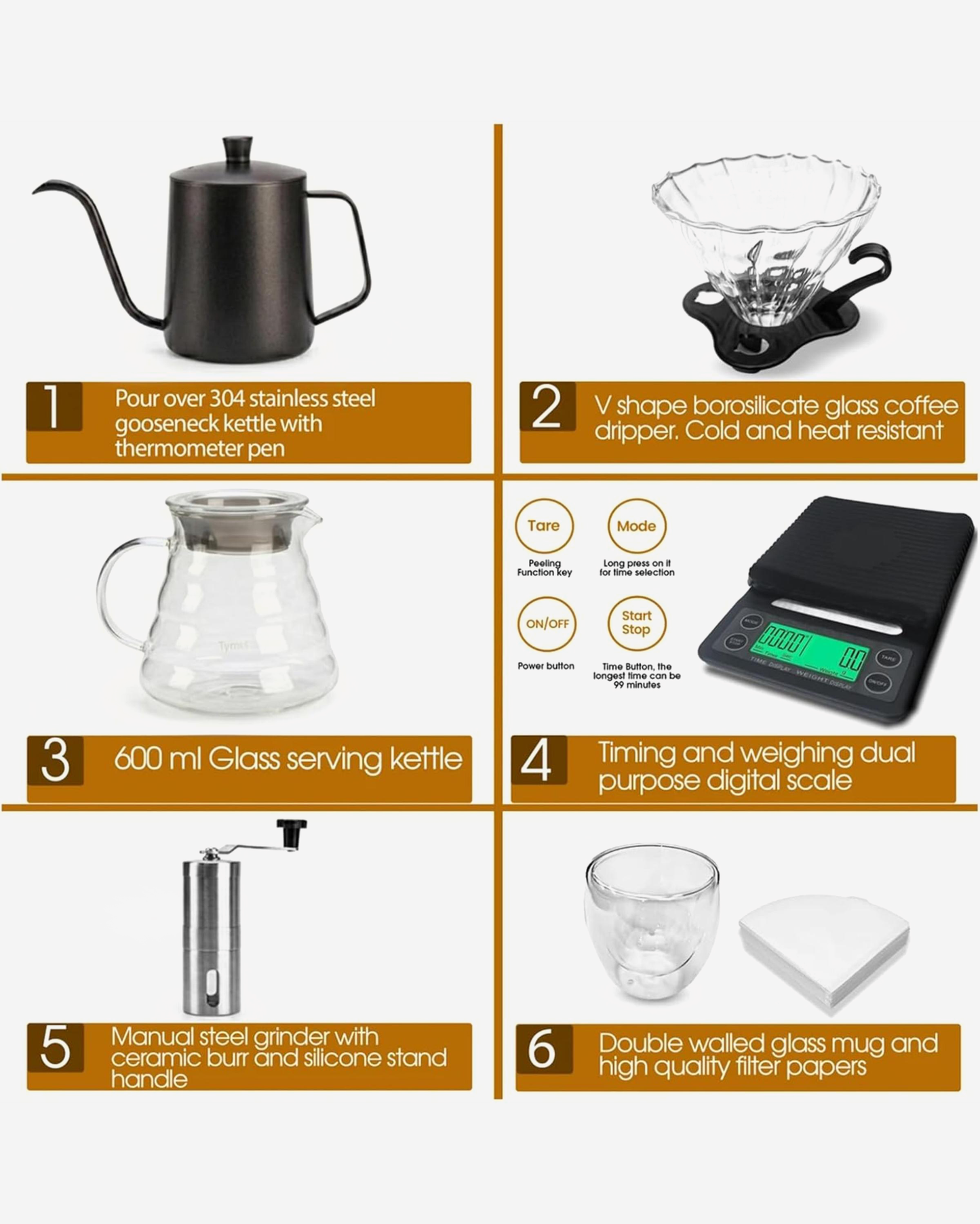 Cuisine Art Professional V60 Coffee Kit 9 pcs