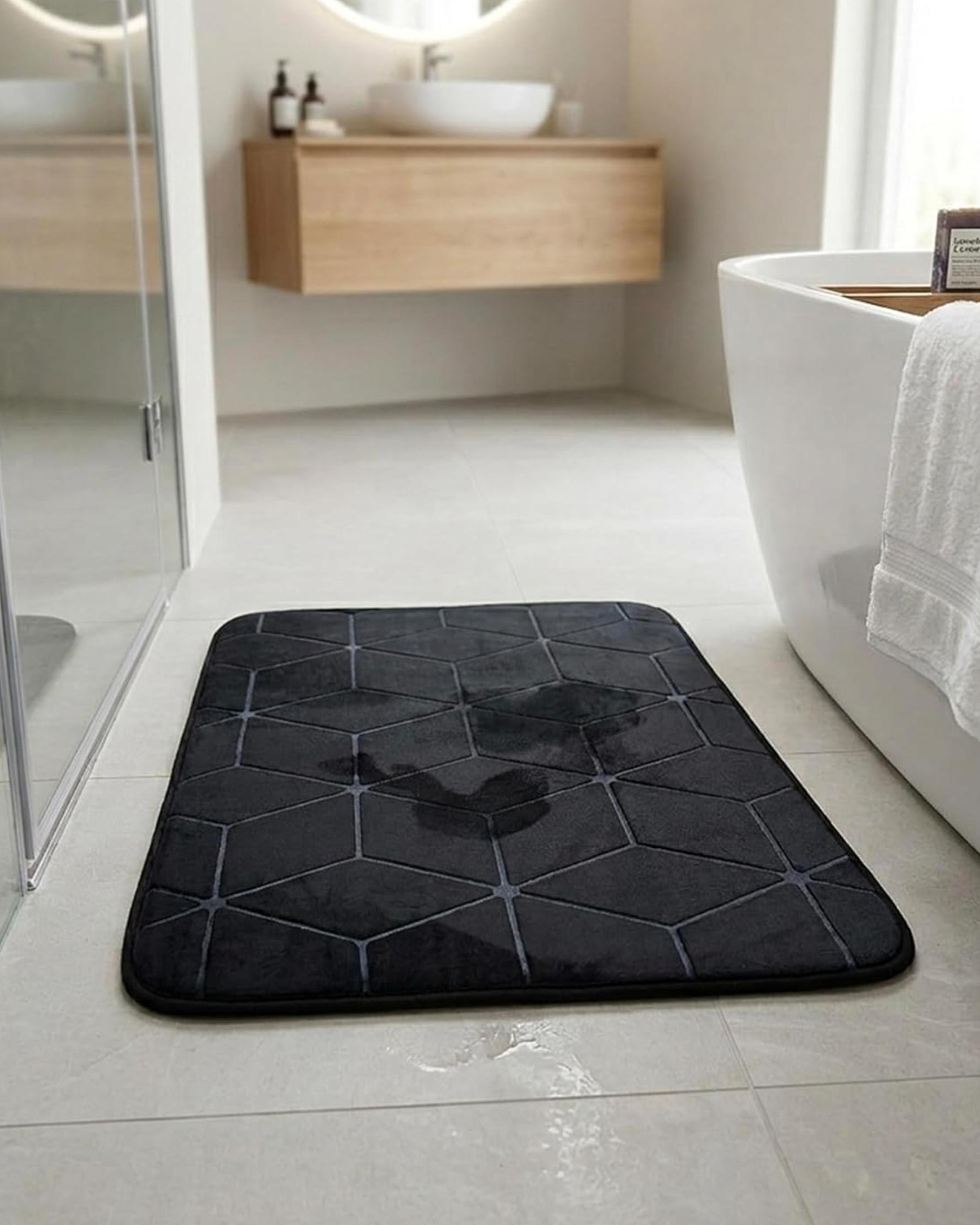 Cuisine Art Memory Foam Bath Mat 40×60 cm Black