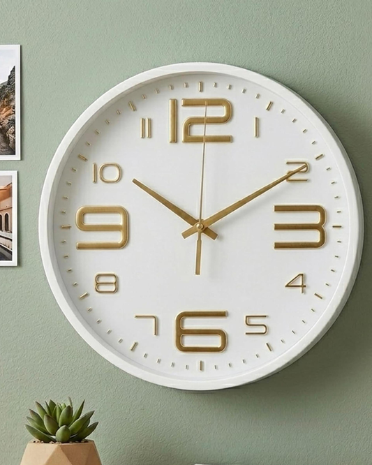 Cuisine Art Round Wall Clock 25 cm White
