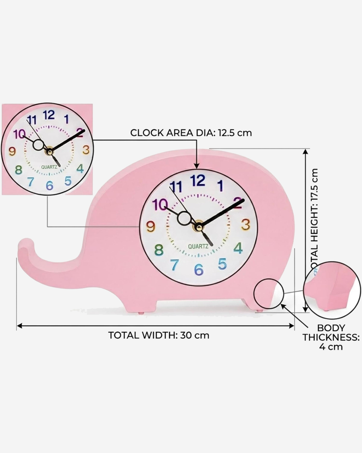 Cuisine Art Dinosaur Clock Pink