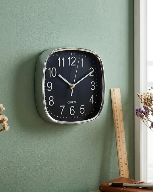Cuisine Art Square Wall Clock 20 cm Black