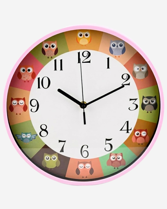 Cuisine Art Owl Clock 30 cm Pink Frame