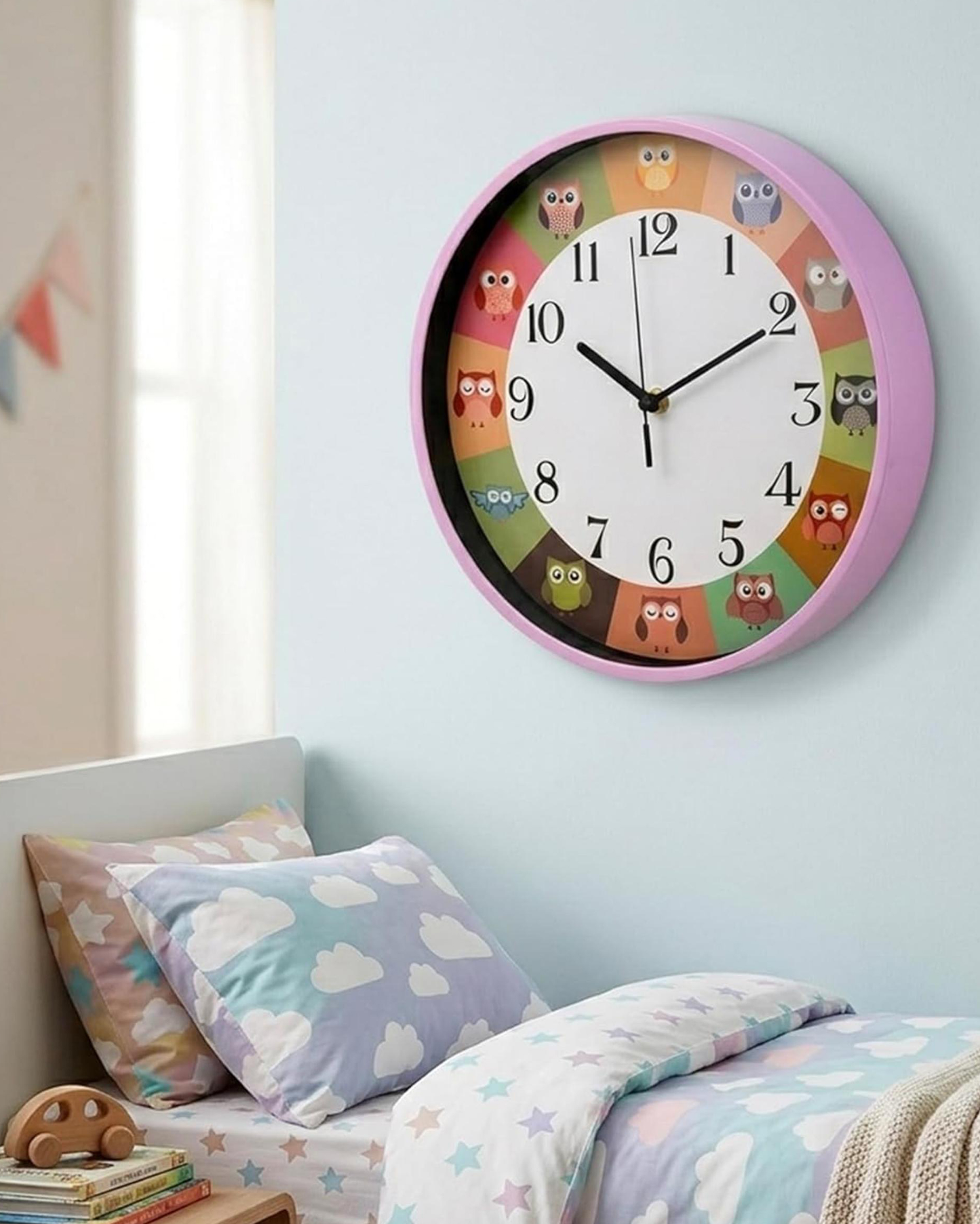 Cuisine Art Owl Clock 30 cm Pink Frame