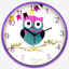 Cuisine Art Owl Clock 30 cm Purple Frame