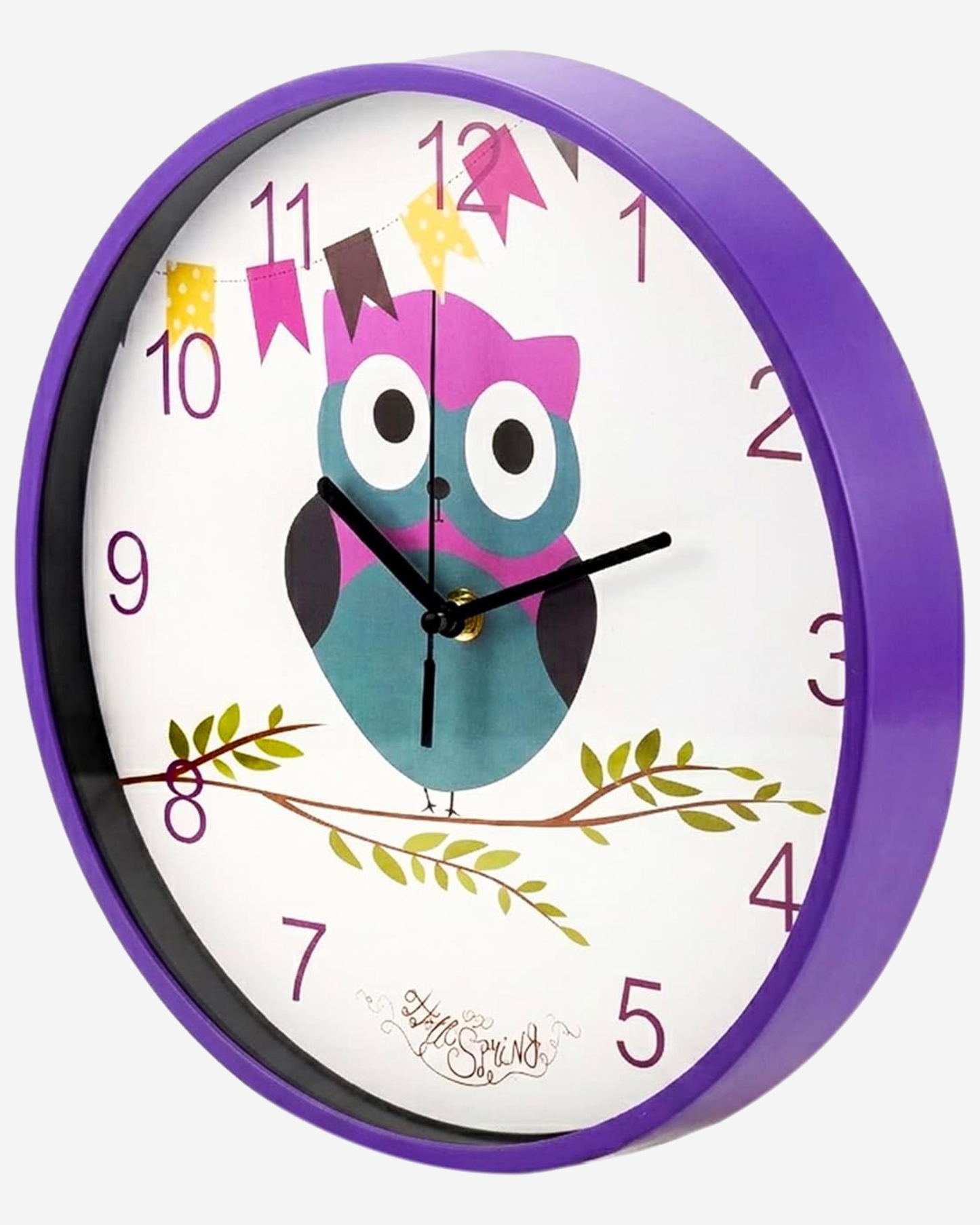 Cuisine Art Owl Clock 30 cm Purple Frame