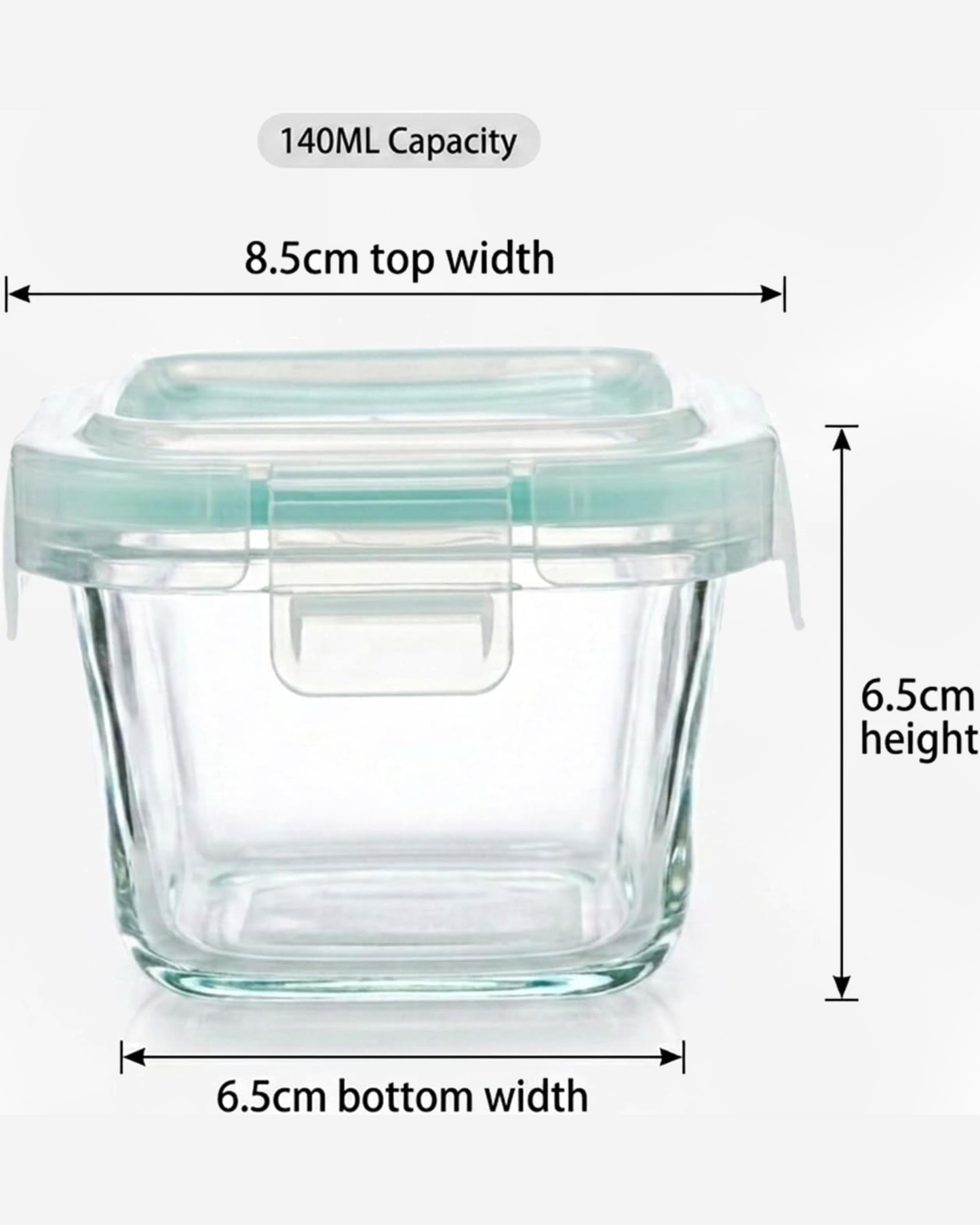 Cuisine Art Square Glass Food Storage Container 140 ml