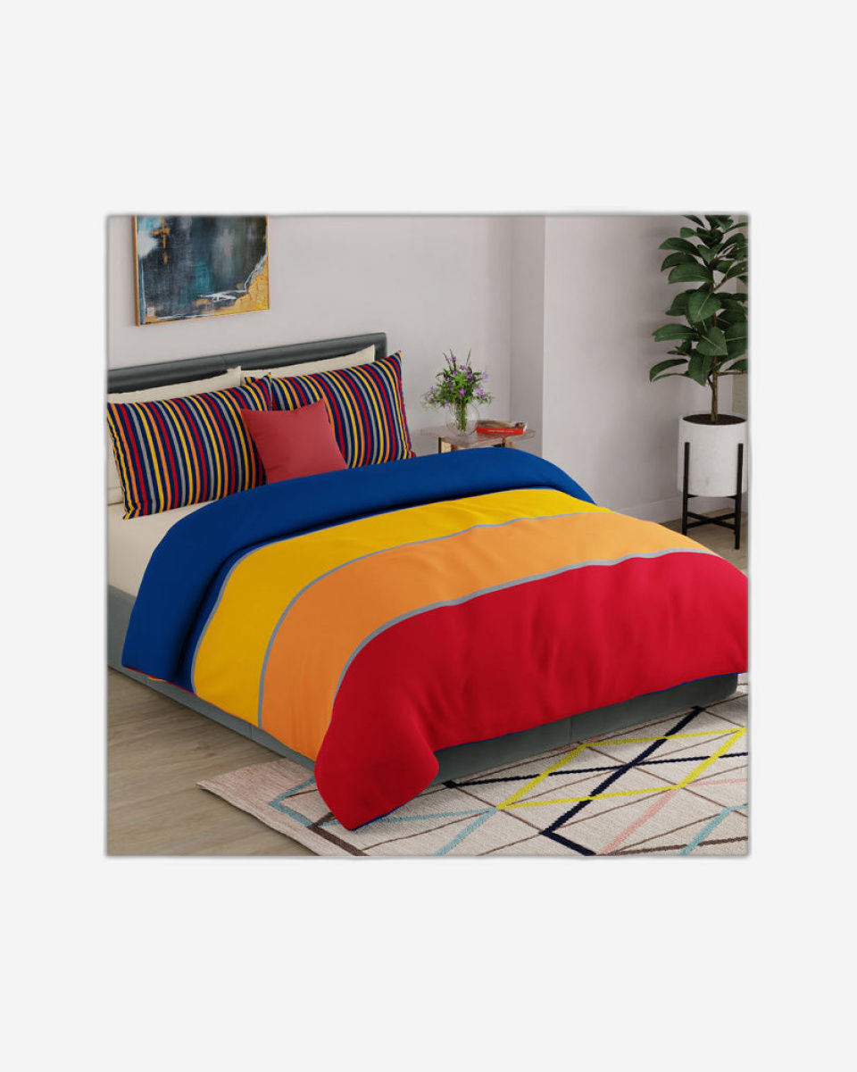 United Colors of Benetton Safari 144 TC King Bedsheet with 2 Pillow covers Multi
