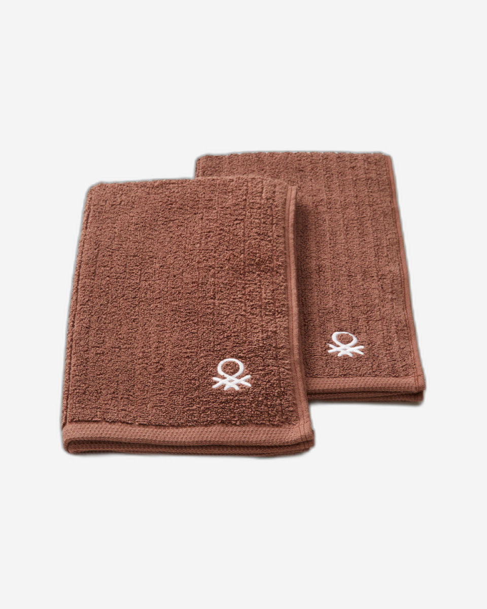 United Colors of Benetton Safari Brown Hand Towel (set of 2) 450 GSM